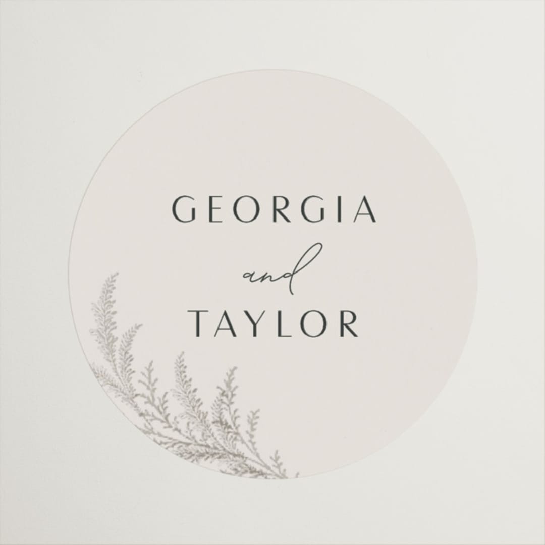 "Etched Frame" - Wedding Favor Stickers in Eggshell by Robert and Stella - Front