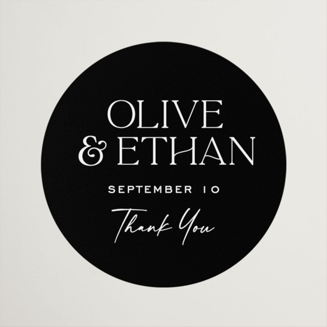 "Casual" - Wedding Favor Stickers in Pearl by Owl and Toad - Front