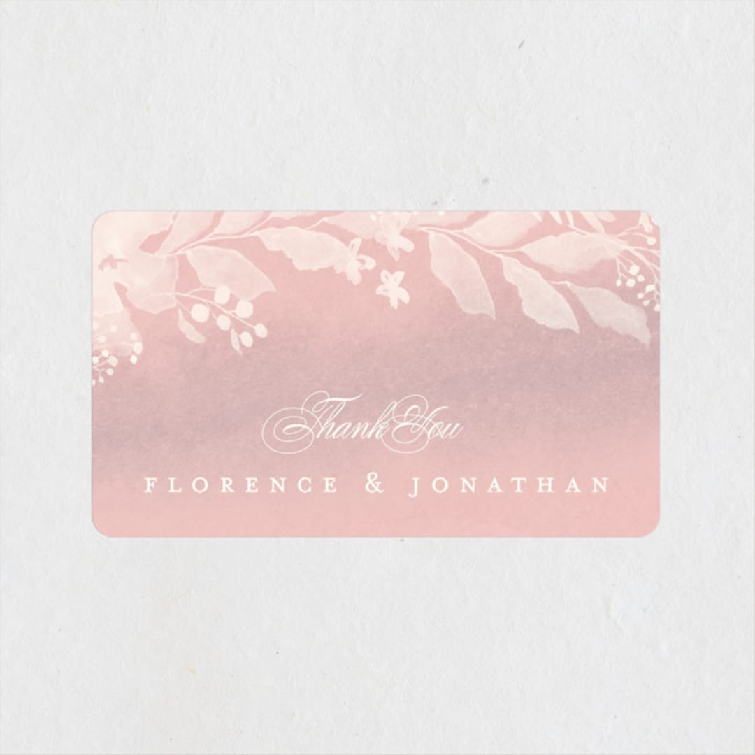 "Summer Bliss" - Wedding Favor Stickers in Blush by Grace Kreinbrink - Front