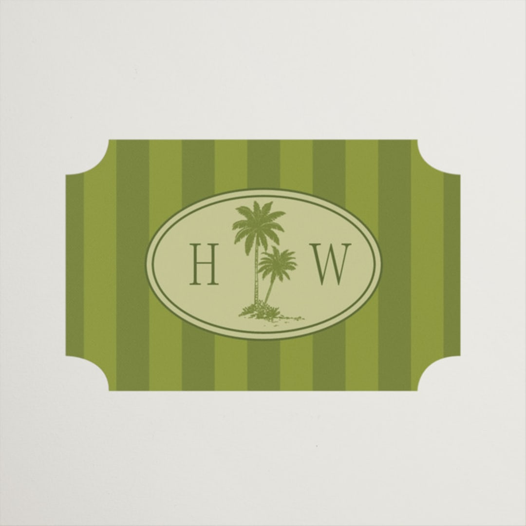 "West Coast Toile" - Wedding Favor Stickers in Palm by Jenna Holcomb - Front