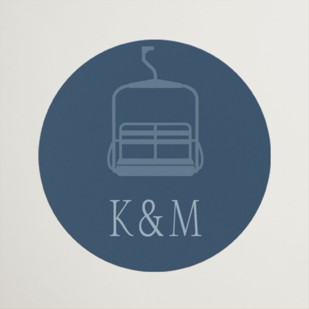 "Mountain Toile" - Wedding Favor Stickers in Denim by Jenna Holcomb - Front