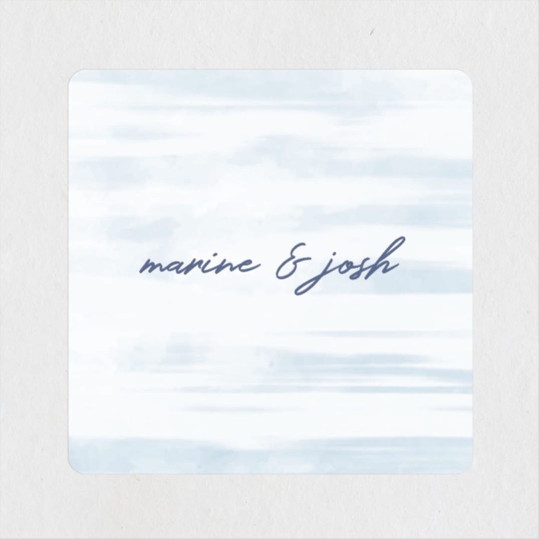 "Marine" - Wedding Favor Stickers in Wave by kelli hall - Front