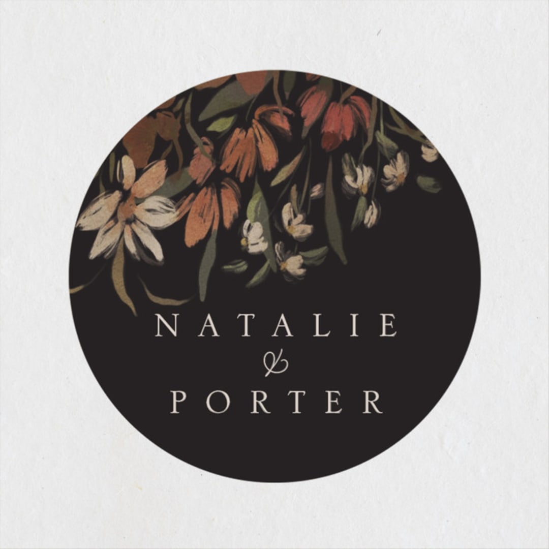 "Fall Garden Bouquet" - Wedding Favor Stickers in Rust by Grace Kreinbrink - Front