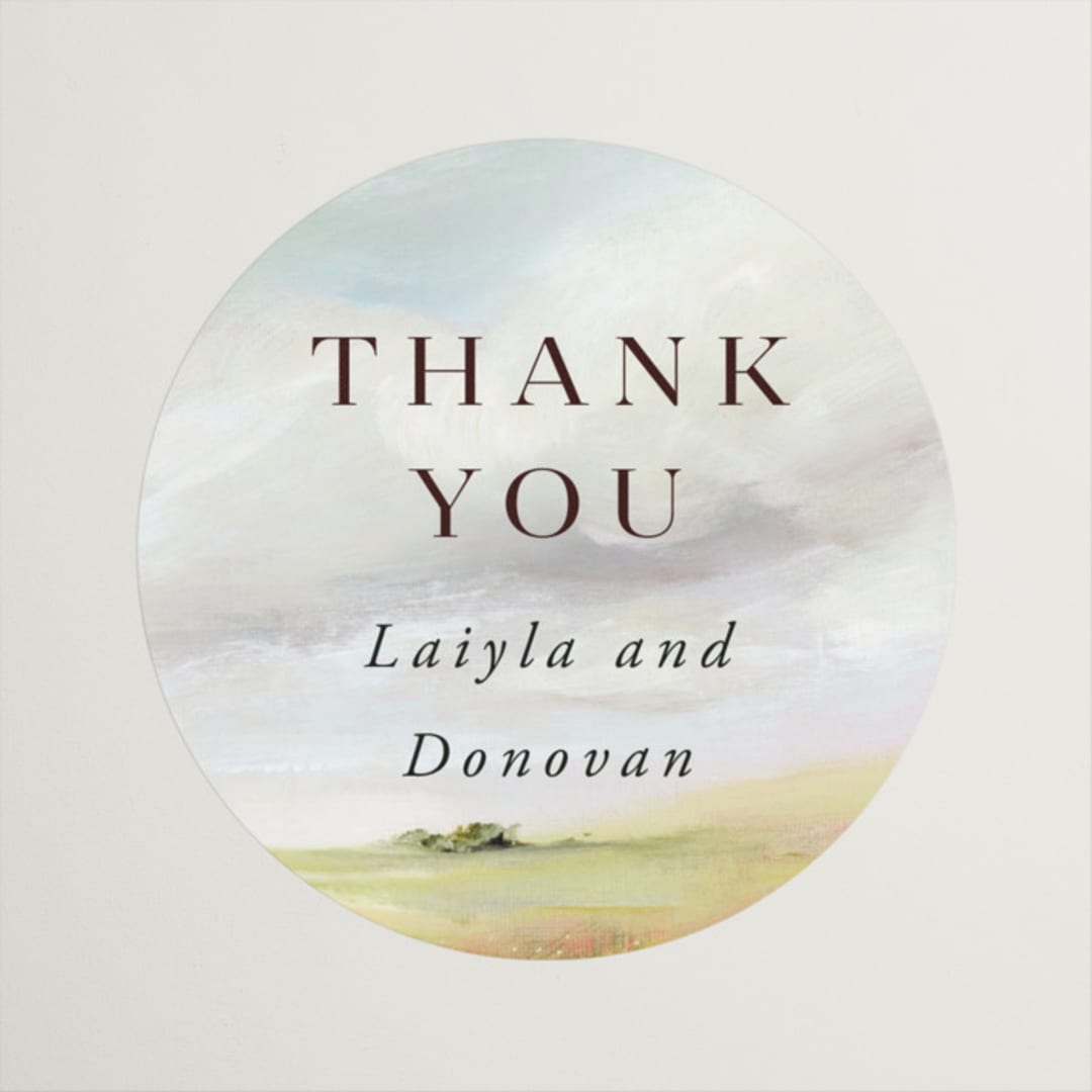 "Savanna" - Wedding Favor Stickers in Fern by Lindsay Megahed - Front