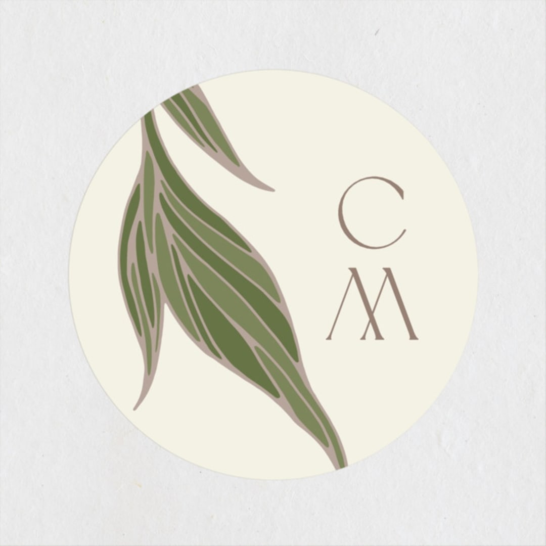 "1081" - Wedding Favor Stickers in Blush by GeekInk Design - Front