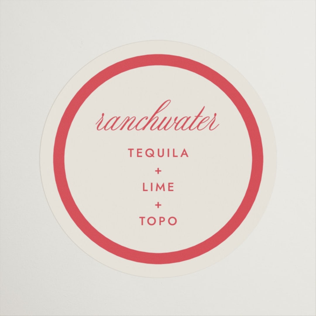 "Montauk" - Wedding Favor Stickers in Berry by Megan Davis - Front