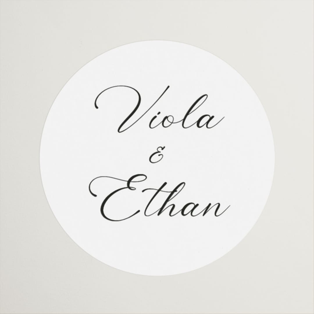 "Poem" - Wedding Favor Stickers in Snow by Maja Cunningham - Front