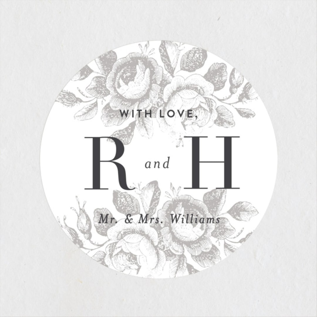 "Beloved" - Wedding Favor Stickers in Mist by Design Lotus - Front