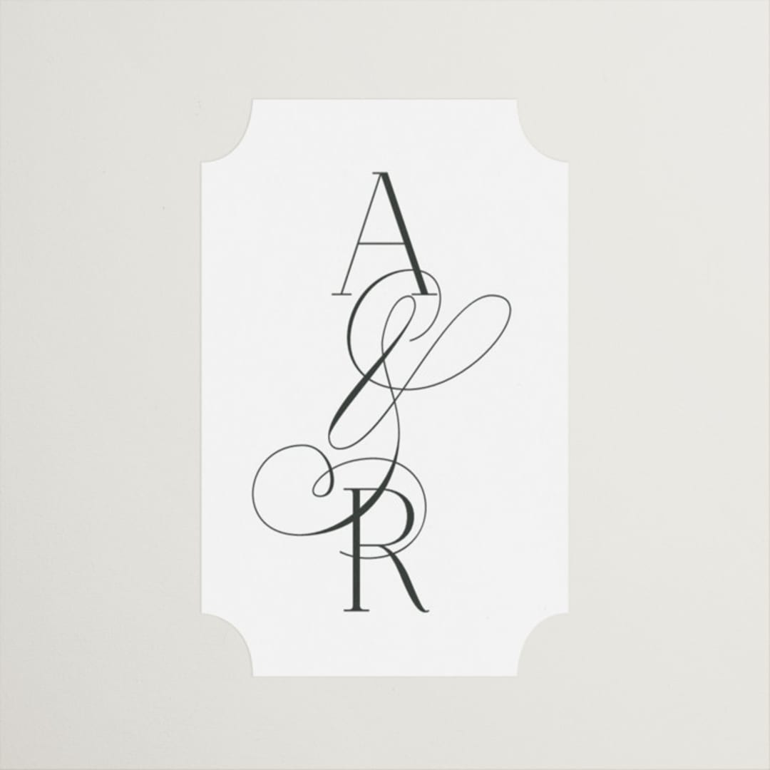 "Initialed" - Wedding Favor Stickers in Chantilly by Jessica Williams - Front