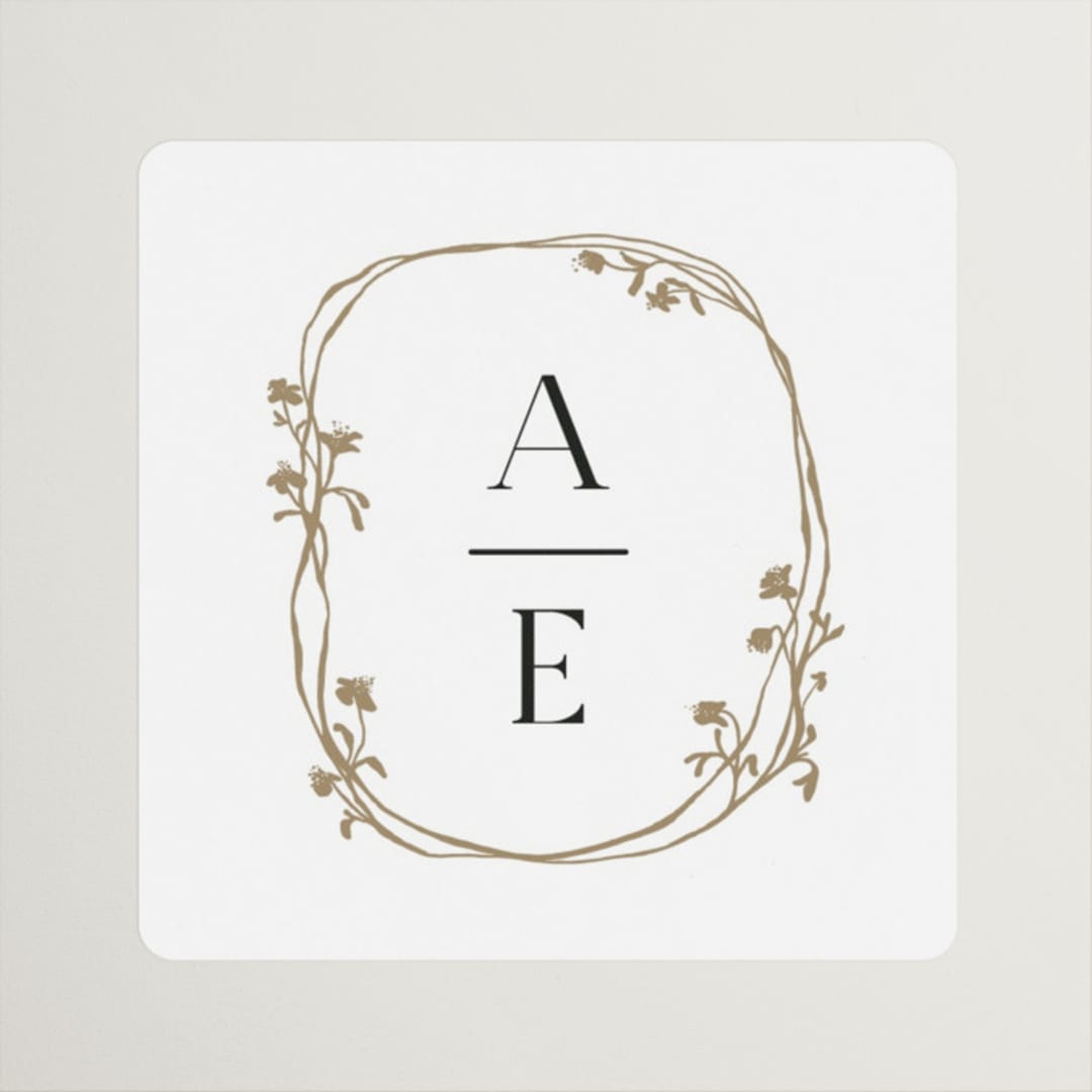 "Floral Enlace" - Wedding Favor Stickers in Blanc by Pati Cascino - Front