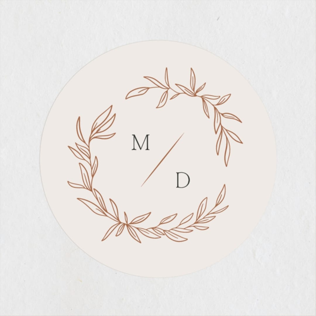 "Tradition" - Wedding Favor Stickers in Almond by Leah Bisch - Front