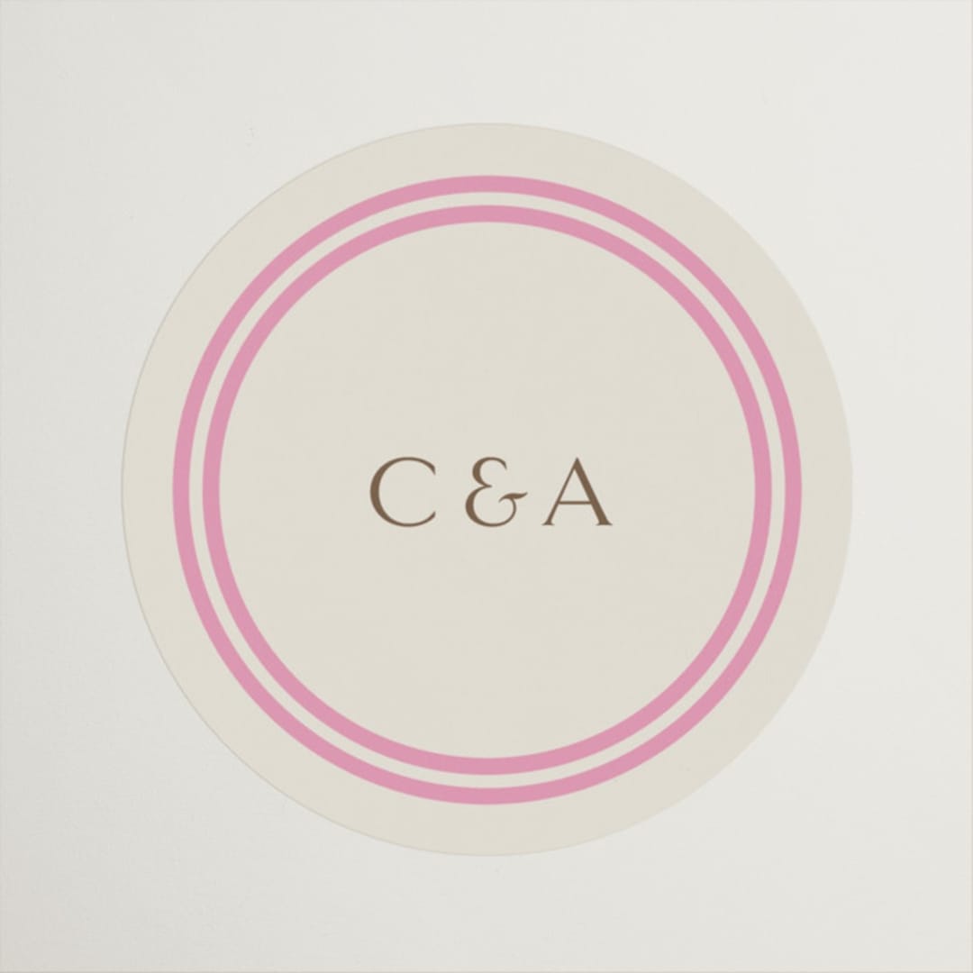 "Bocce" - Wedding Favor Stickers in Fragola by Megan Davis - Front