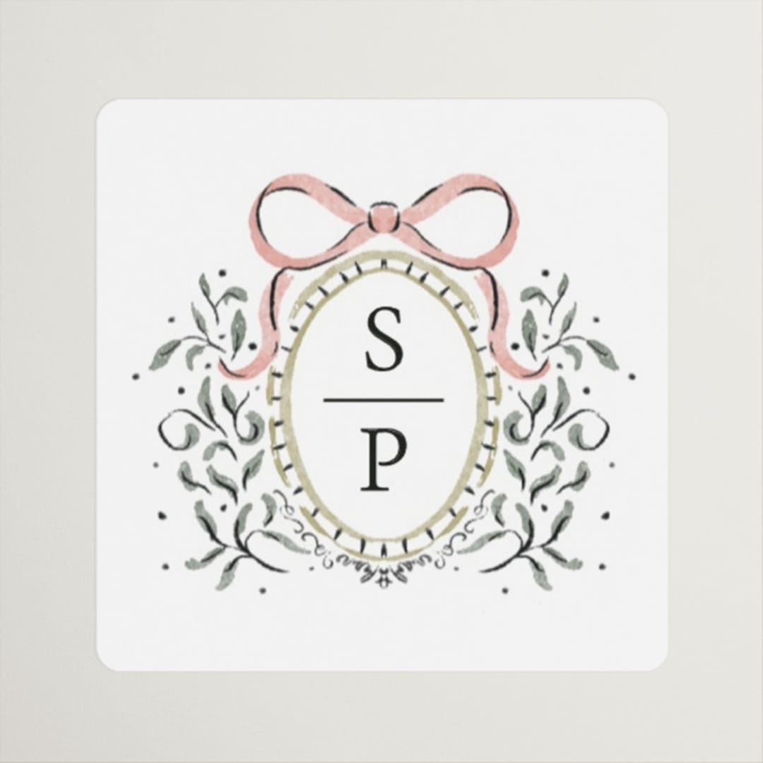 "Hand illustrated Garden Gate" - Wedding Favor Stickers in Forest by Jackie Crawford - Front