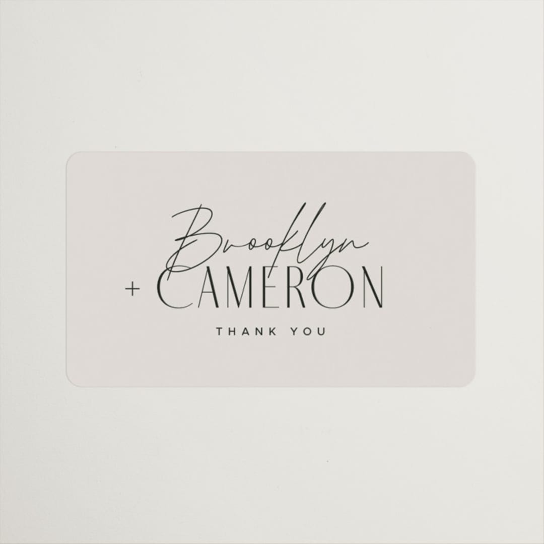 "Arabilla Overlap" - Wedding Favor Stickers in Linen by Kelly Schmidt - Front