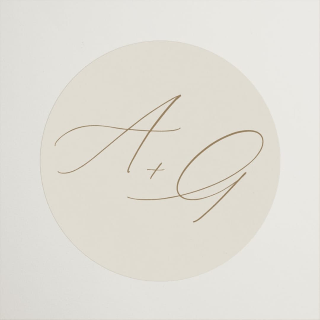 "Garden View" - Wedding Favor Stickers in Peach by Everett Paper Goods - Front