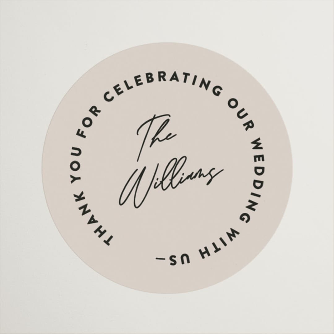 "Merge" - Wedding Favor Stickers in Cloud by Pixel and Hank - Front