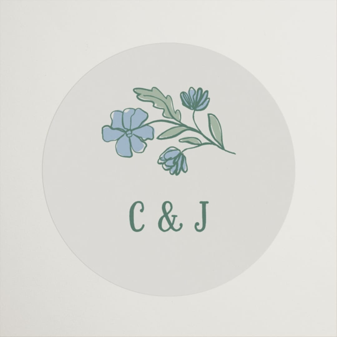 "Botanical" - Wedding Favor Stickers in Garden by Kelly Watkins - Front