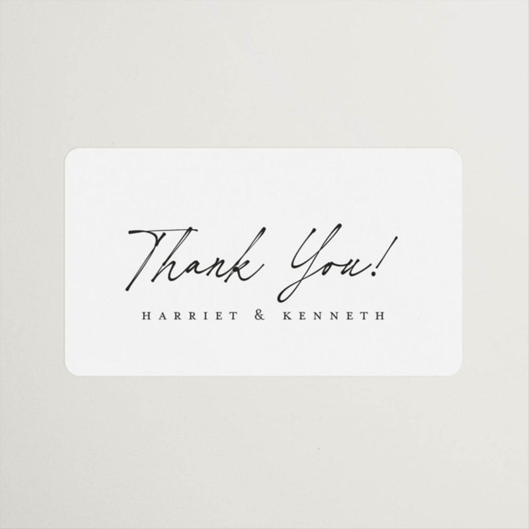 "Scripted Elegance" - Wedding Favor Stickers in Linen by Ana de Sousa - Front