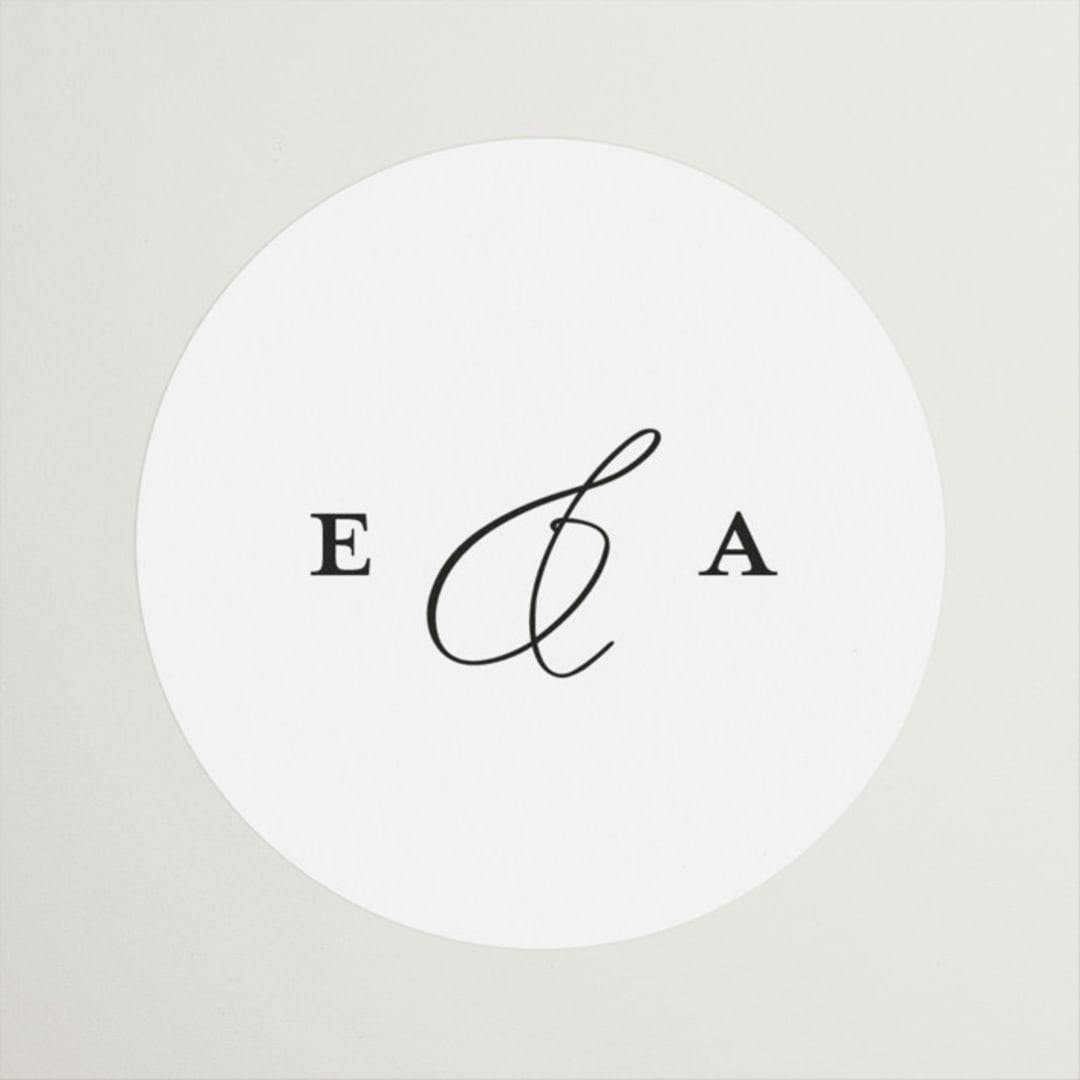 "Grande" - Wedding Favor Stickers in Cotton by Carolyn Nicks - Front