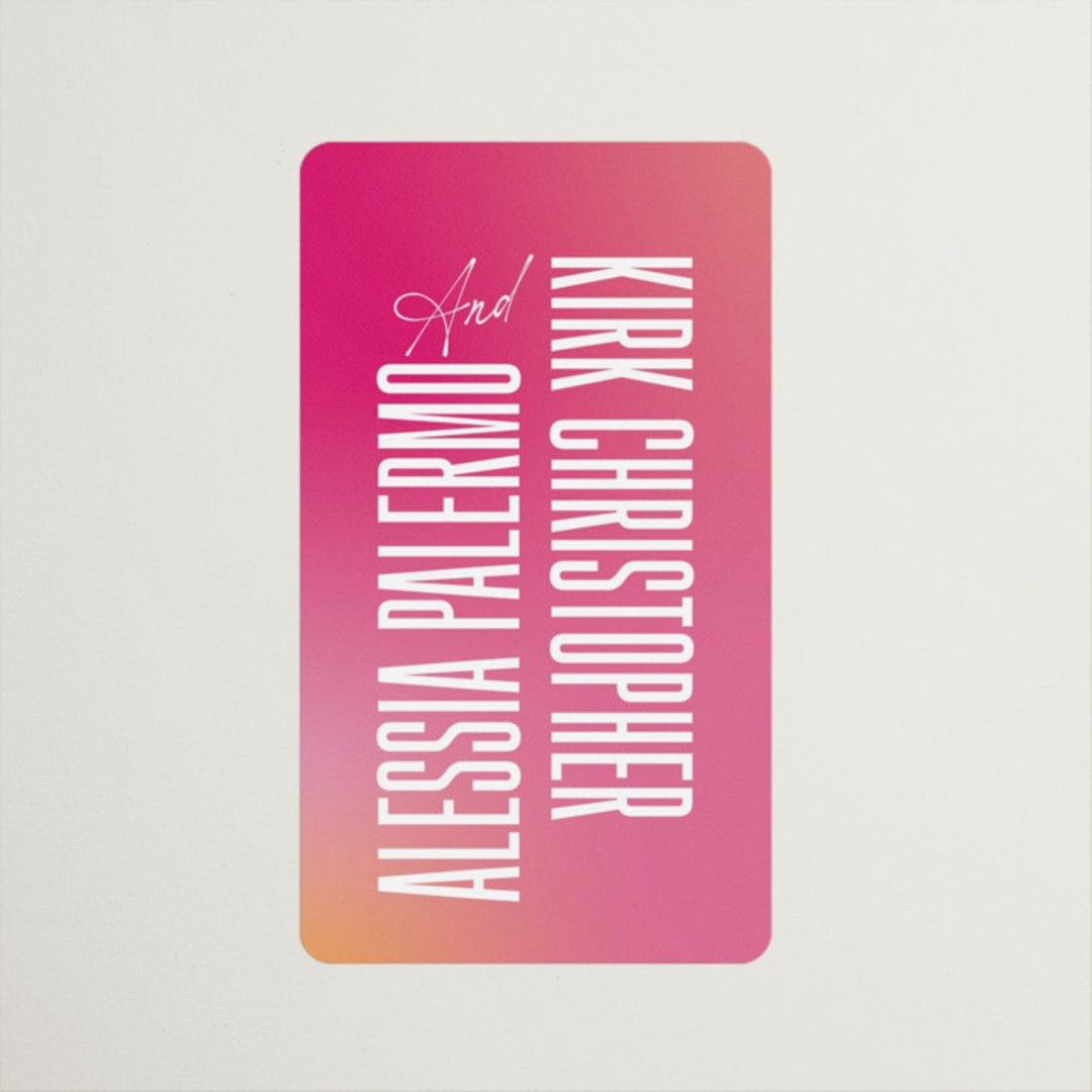 "Pop Romance" - Wedding Favor Stickers in Fruit Punch by Ashley DeMeyere - Front