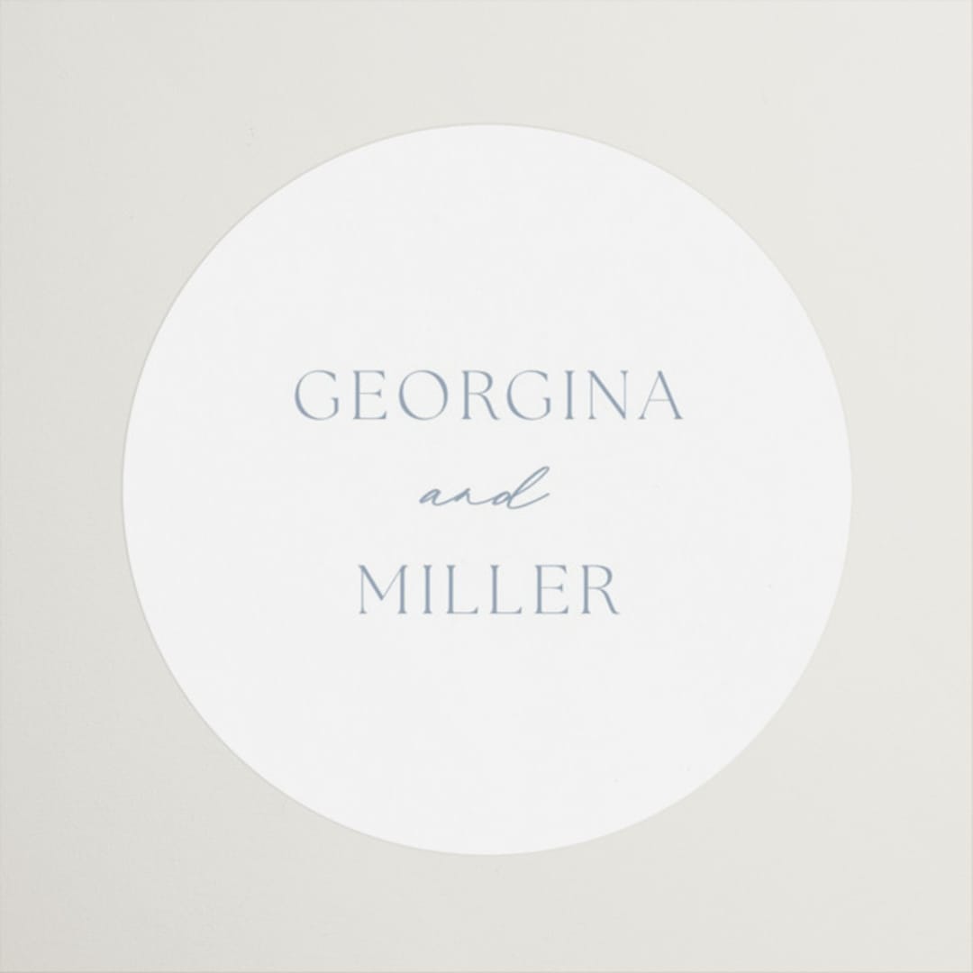 "Modern Air" - Wedding Favor Stickers in Dusty Blue by Stacey Meacham - Front