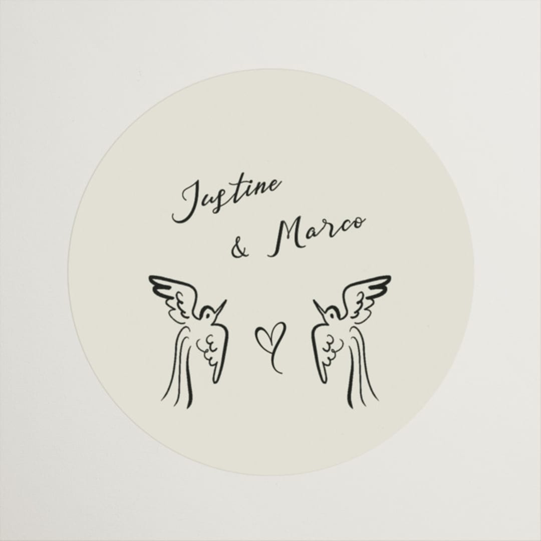 "Sundaland Gardens" - Wedding Favor Stickers in Ivory by Ani Somi - Front