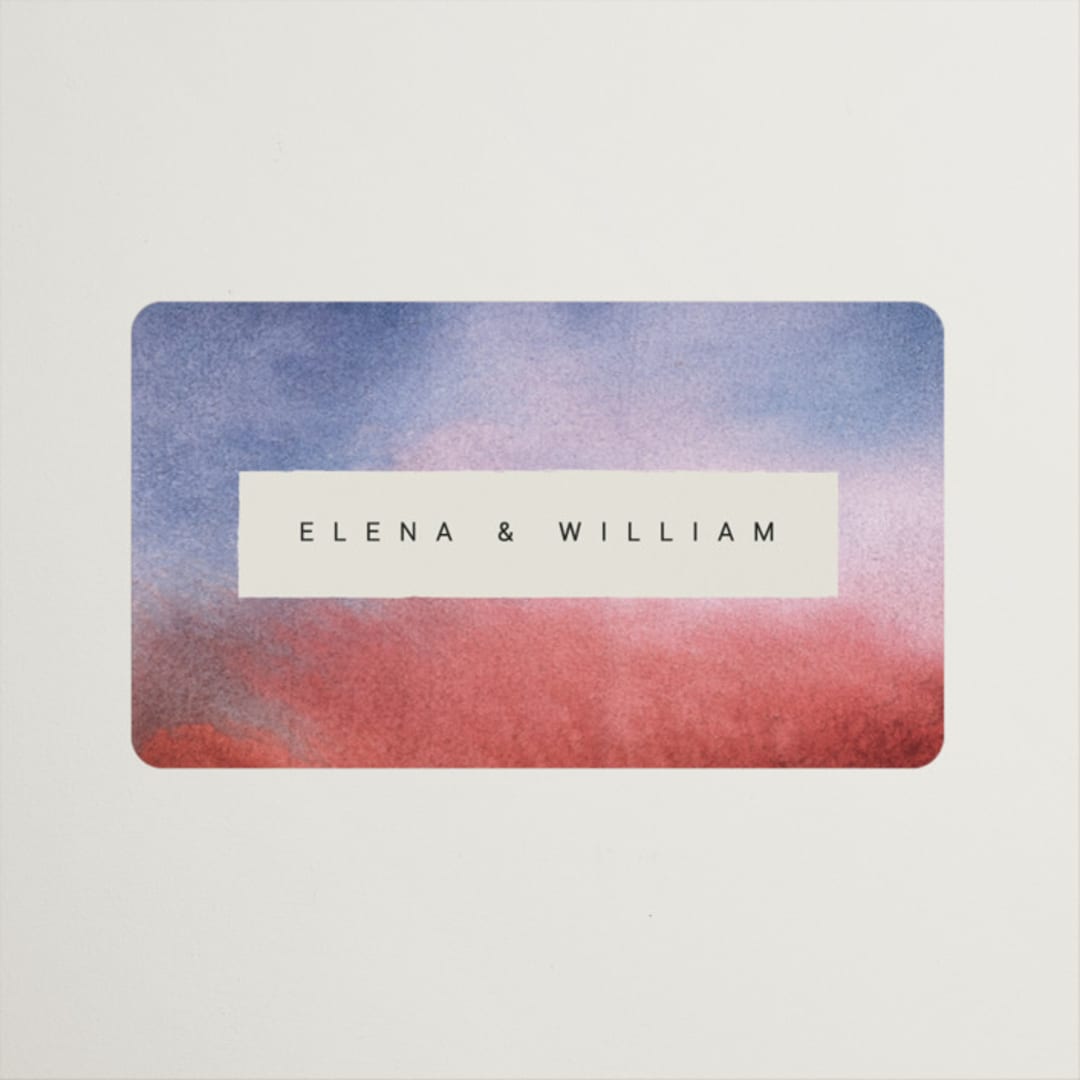 "At Dusk" - Wedding Favor Stickers in Sunset by Sumak Studio - Front