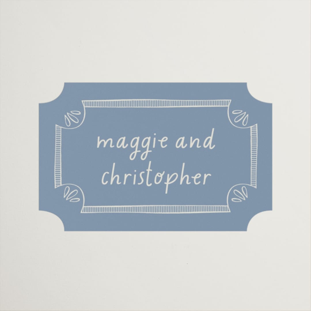 "Florence" - Wedding Favor Stickers in Sky by Kelly Watkins - Front