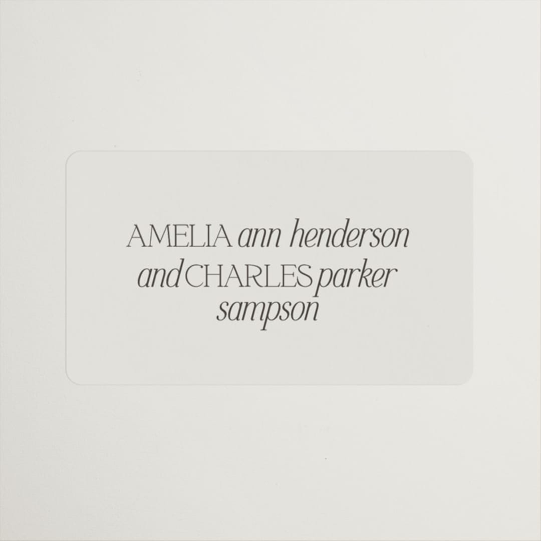 "Modernique" - Wedding Favor Stickers in Stone by Ashlee Townsend - Front