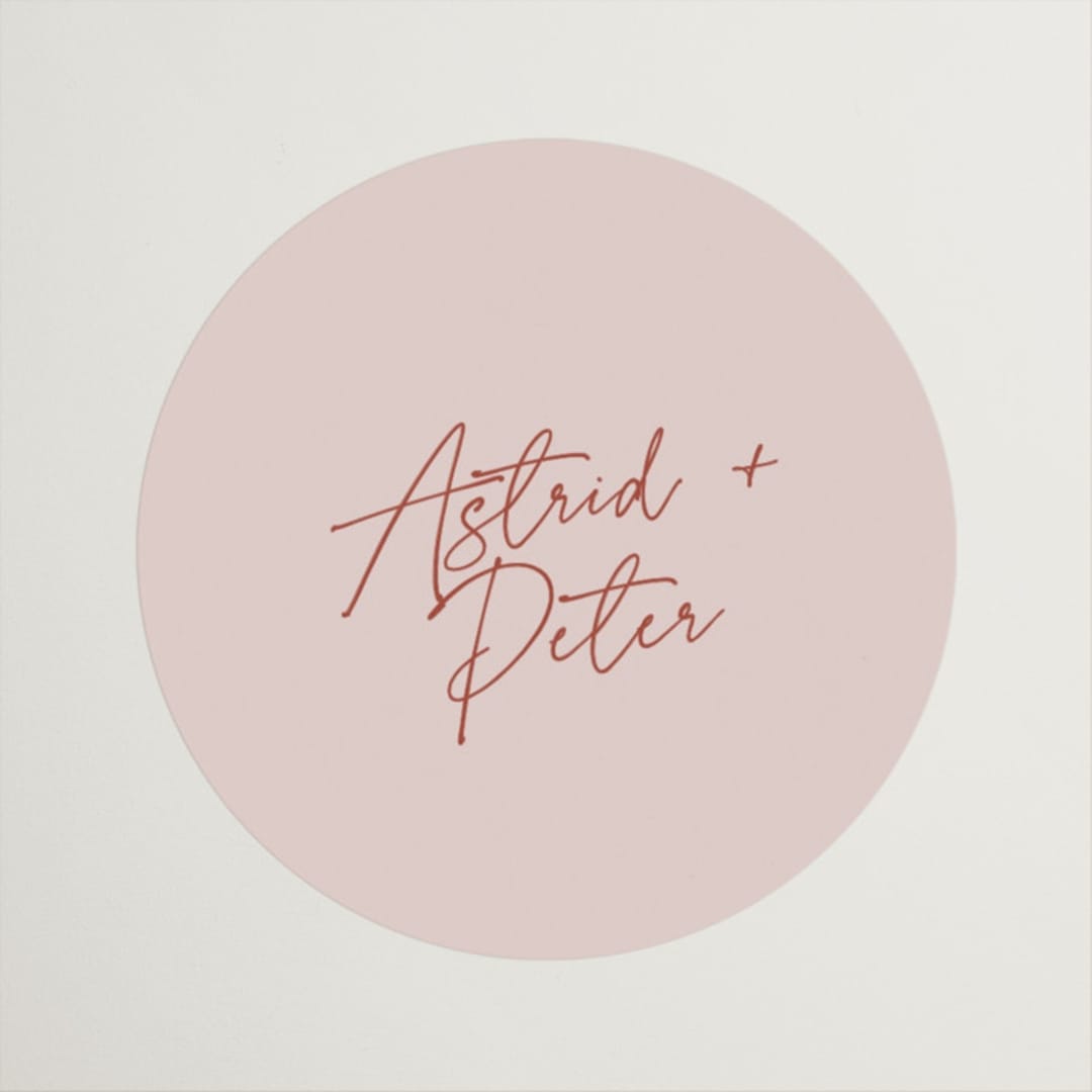 "Jot" - Wedding Favor Stickers in Peach Cream by Snow and Ivy - Front