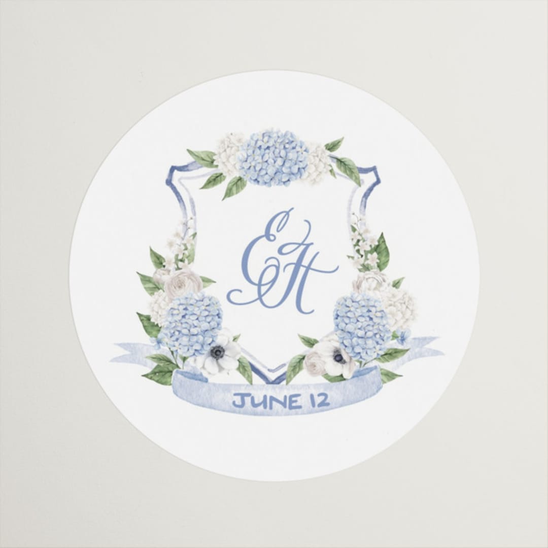 "SweetHearts" - Wedding Favor Stickers in Periwinkle by Design Lotus - Front