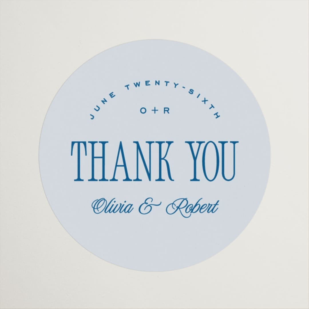 "Riviera" - Wedding Favor Stickers in Ocean by Kelly Schmidt - Front