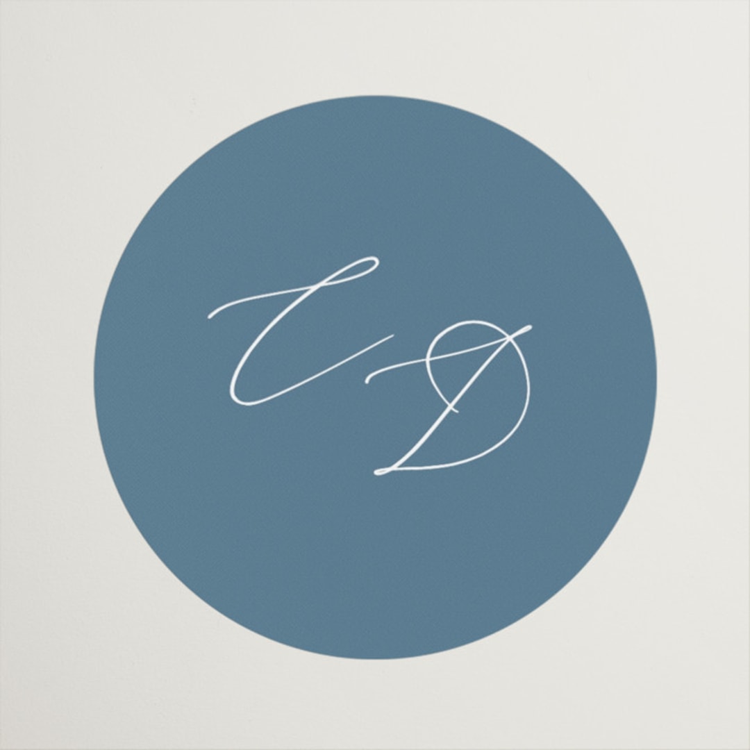 "graceful" - Wedding Favor Stickers in Dusty Blue by Jennifer Postorino - Front