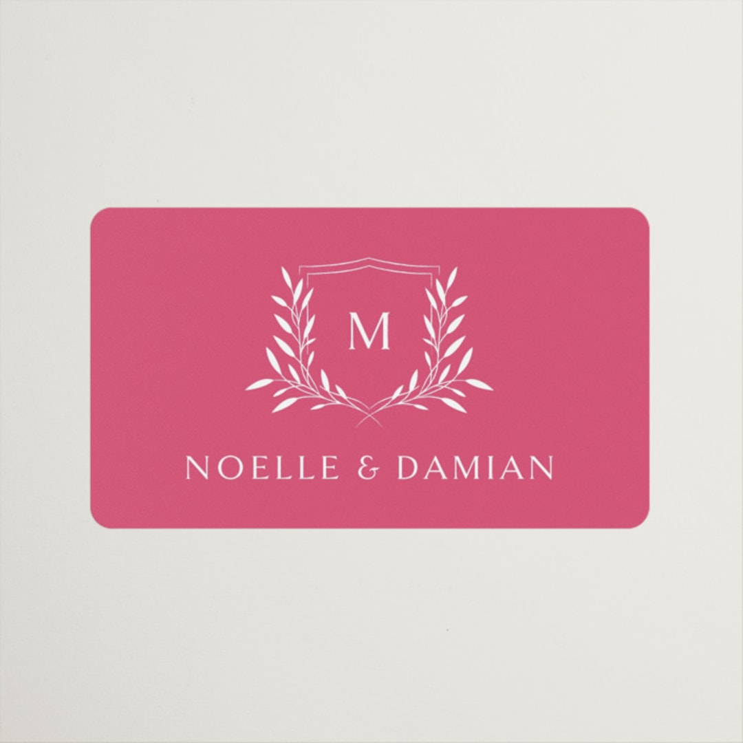 "Everlasting" - Wedding Favor Stickers in Carnation by Jennifer Postorino - Front