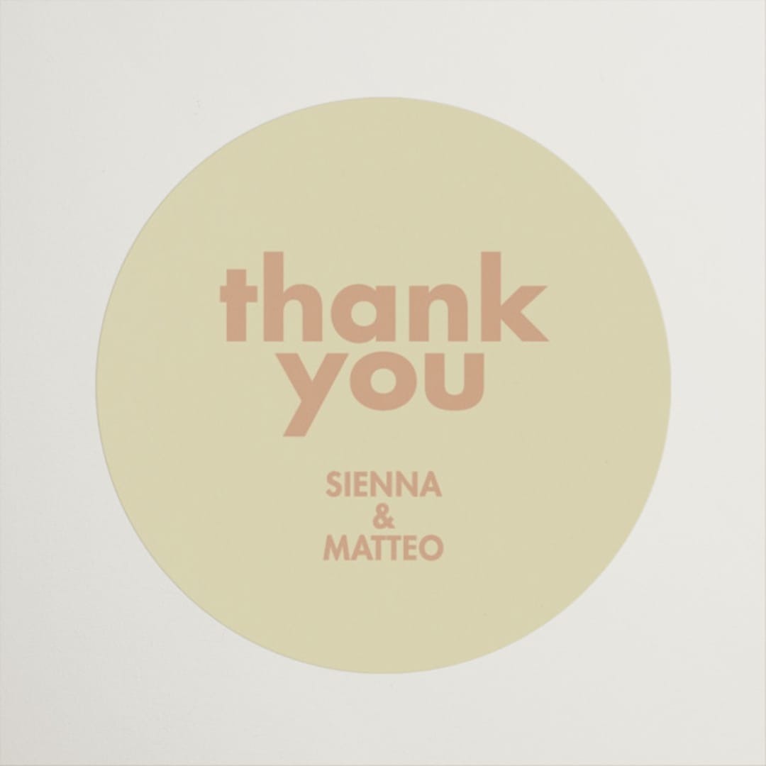 "Sienna" - Wedding Favor Stickers in Salmon by Ellen Schlegelmilch - Front