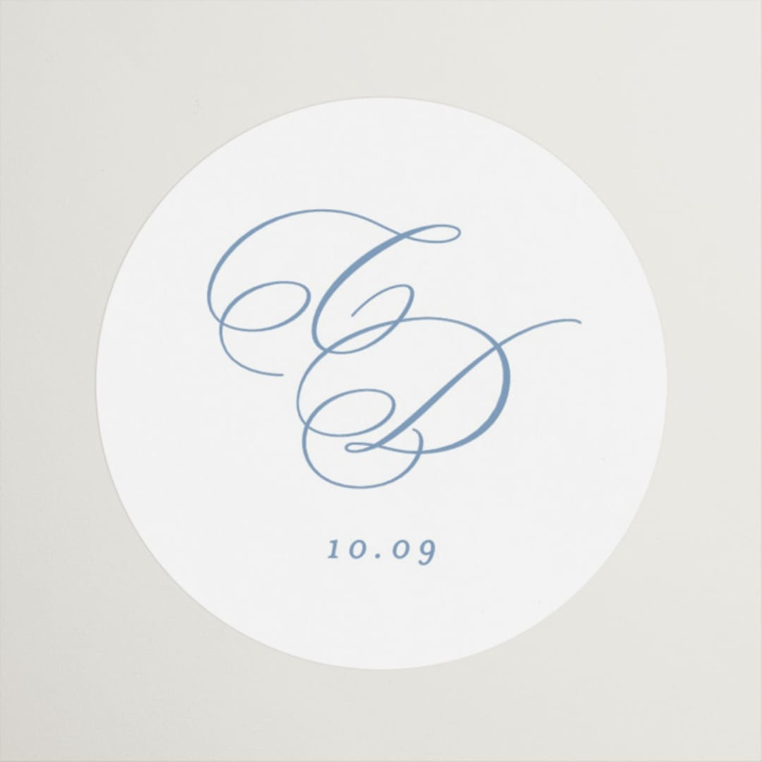 "Aristocratic" - Wedding Favor Stickers in Sky by Creo Study - Front
