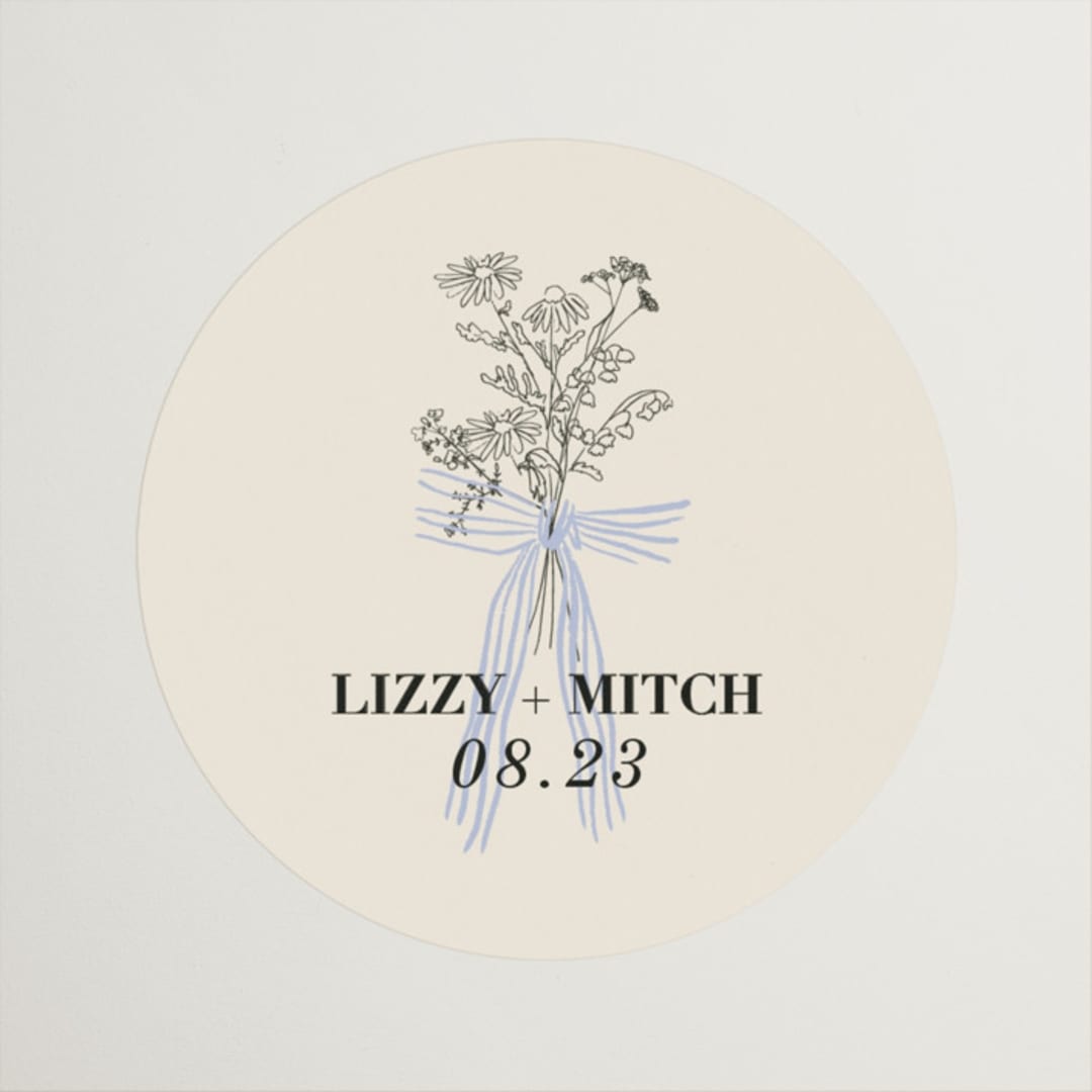 "Sealed" - Wedding Favor Stickers in Daisy by Baumbirdy - Front