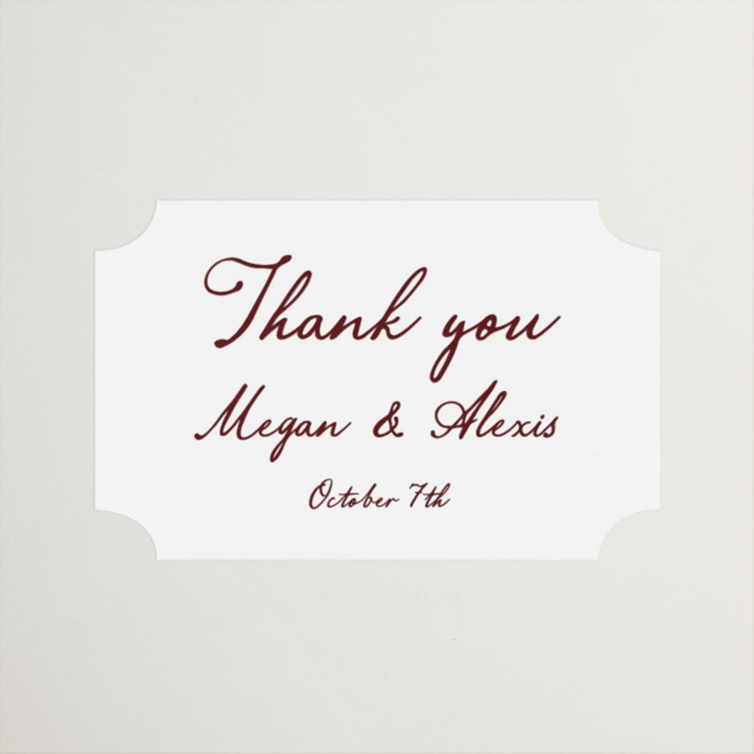 "Handwritten" - Wedding Favor Stickers in Wine by Cass Loh - Front