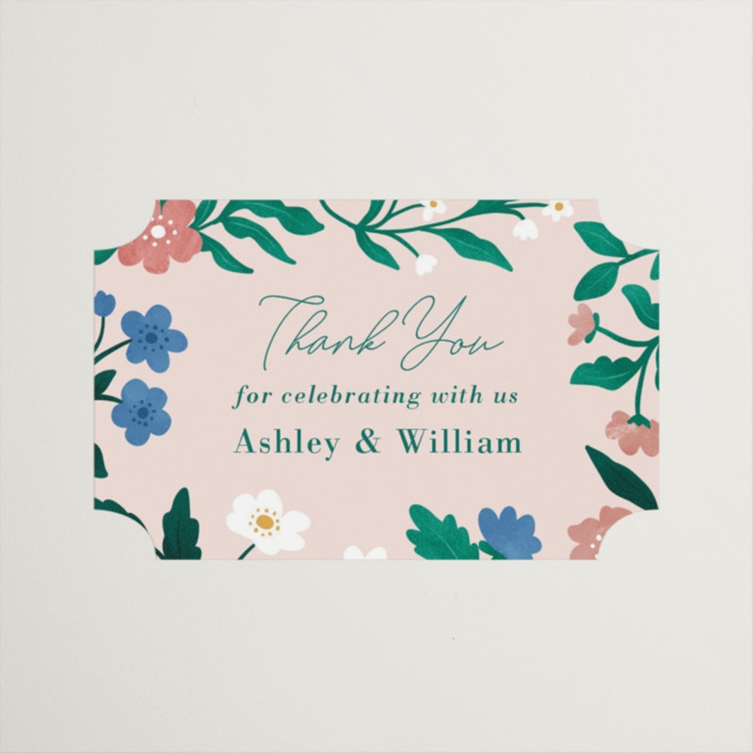 "Le Jardin" - Wedding Favor Stickers in Petal by Elly - Front