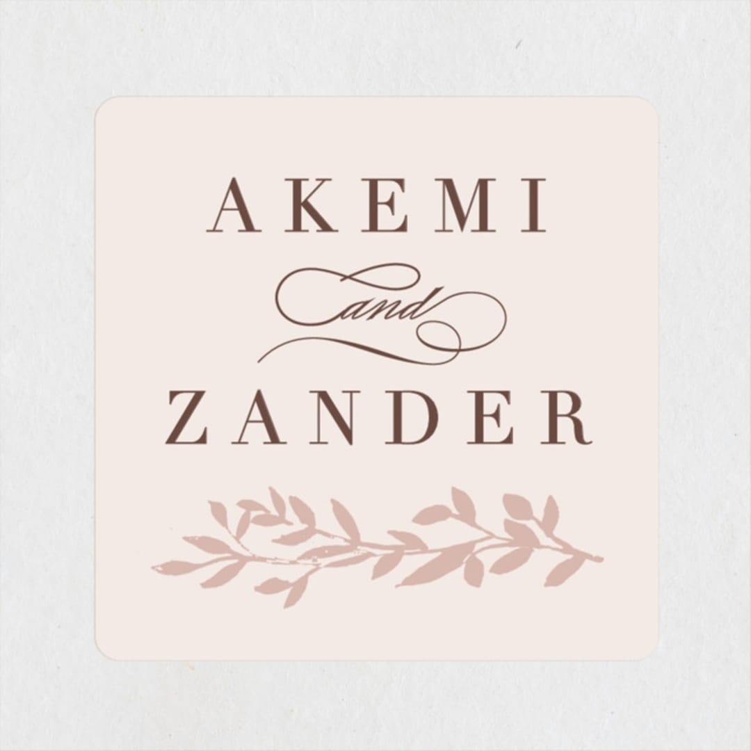 "Autumnal Arch" - Wedding Favor Stickers in Blush by Hooray Creative - Front