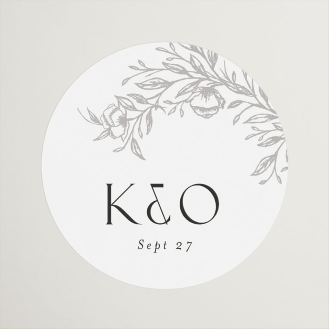 "KEIRAH" - Wedding Favor Stickers in Pearl by Melanie Kosuge - Front
