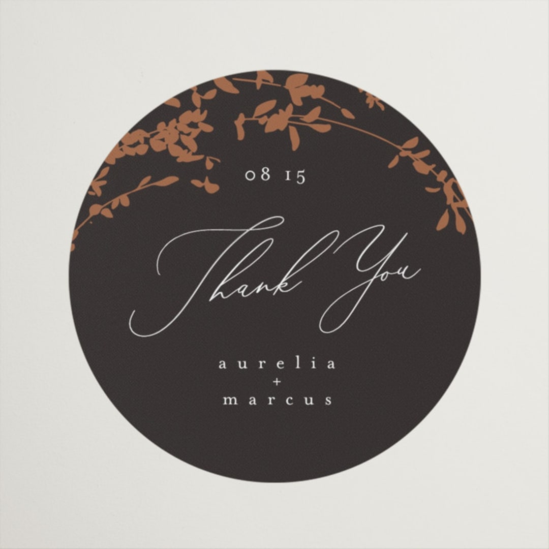 "Bliss" - Wedding Favor Stickers in Cocoa by Leah Bisch - Front