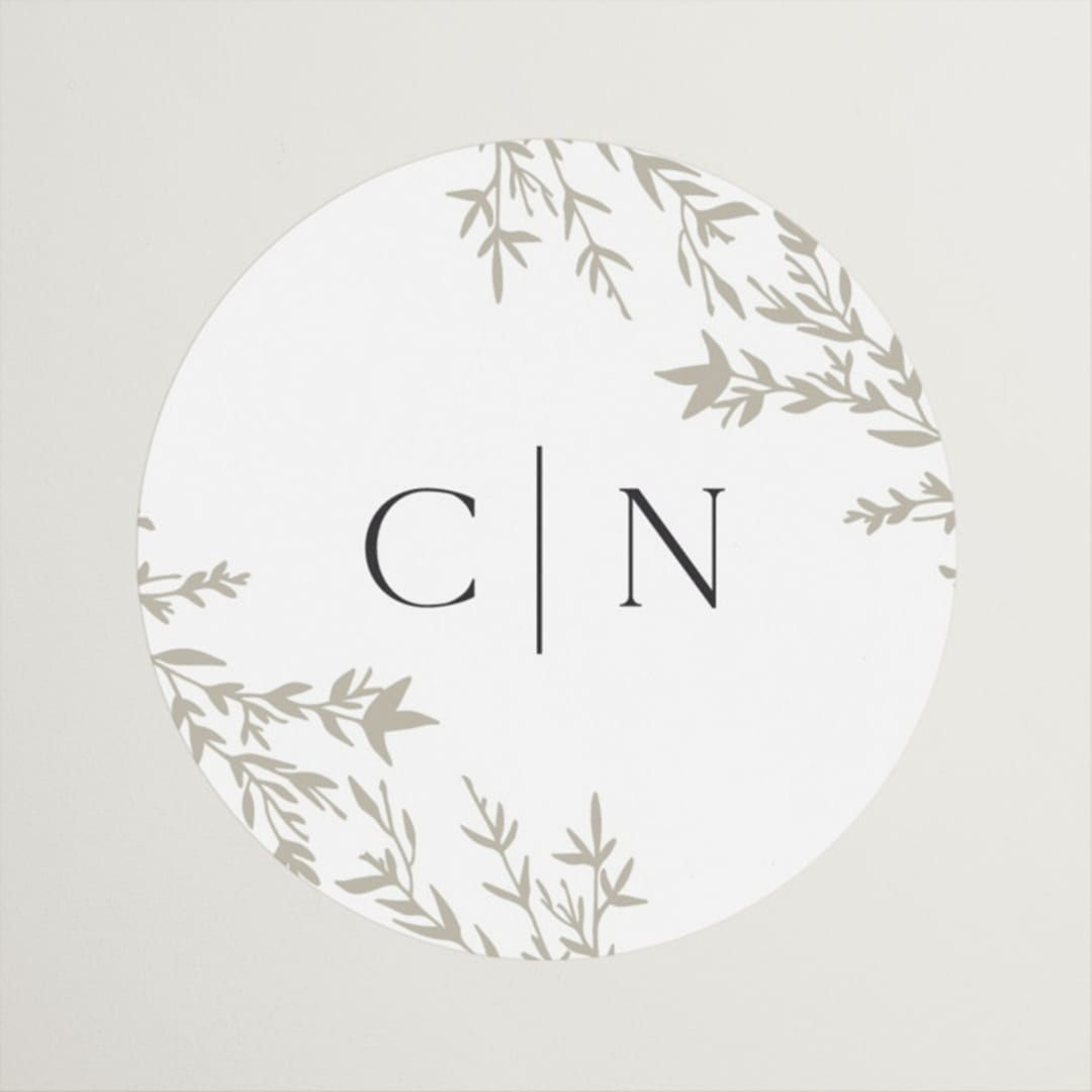 "Swoon" - Wedding Favor Stickers in Cotton by Carolyn Nicks - Front