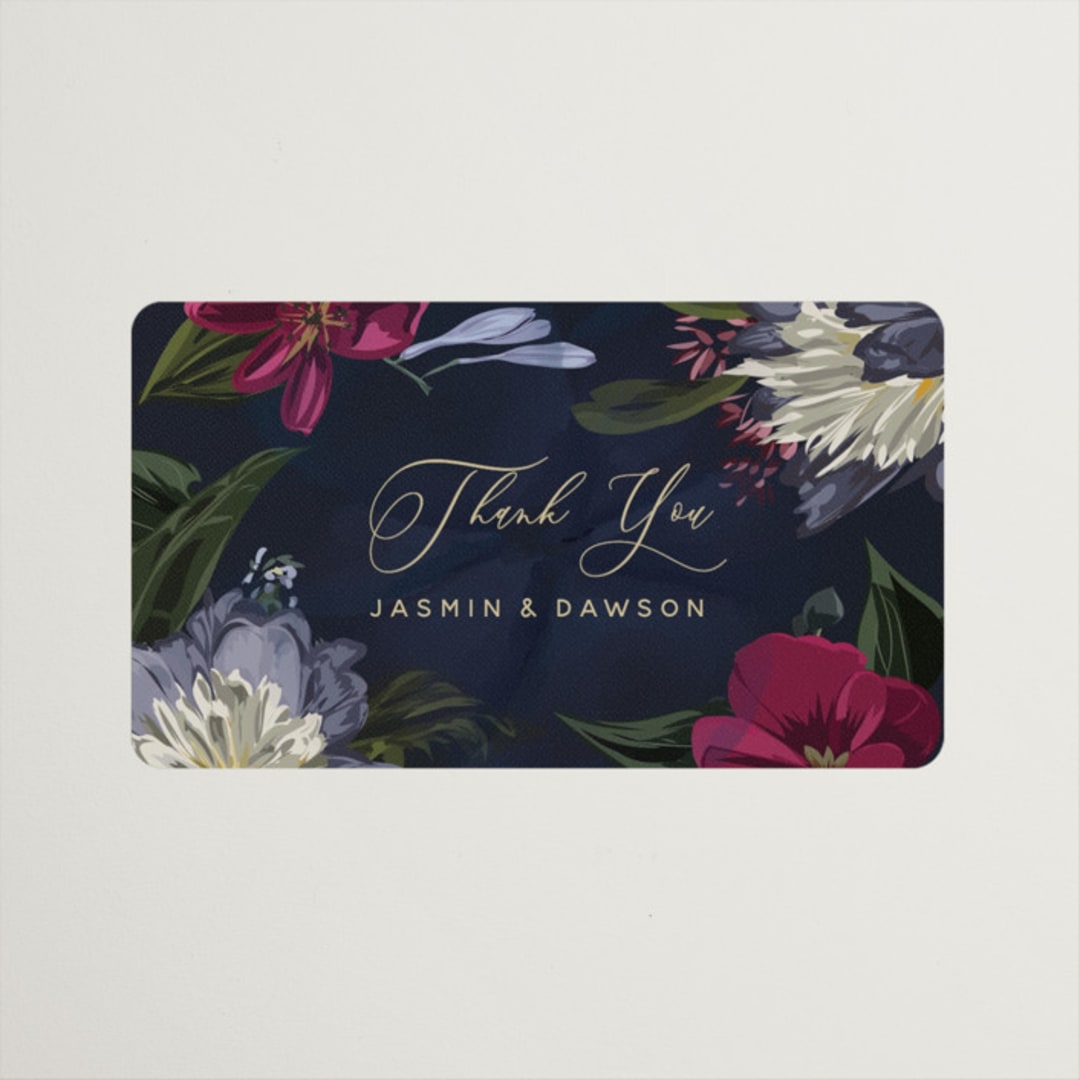 "After Midnight" - Wedding Favor Stickers in Jewel by Susan Moyal - Front