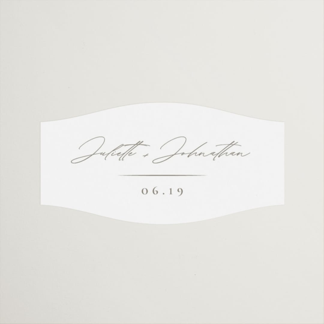 "Classic Line Frame" - Wedding Favor Stickers in Silk by Wildfield Paper Co - Front