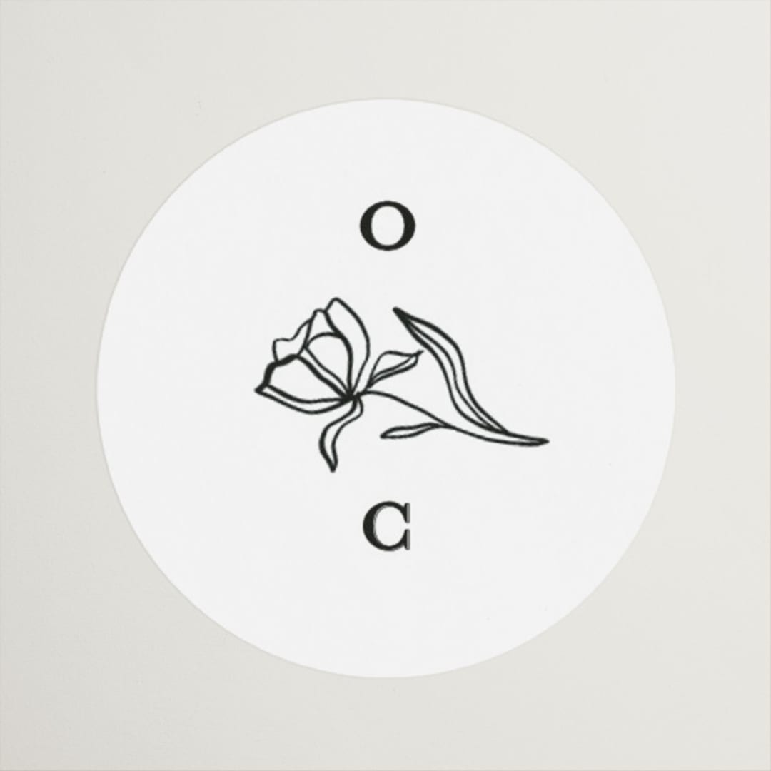 "Floral Cascade" - Wedding Favor Stickers in Alpine by Pixel and Hank - Front