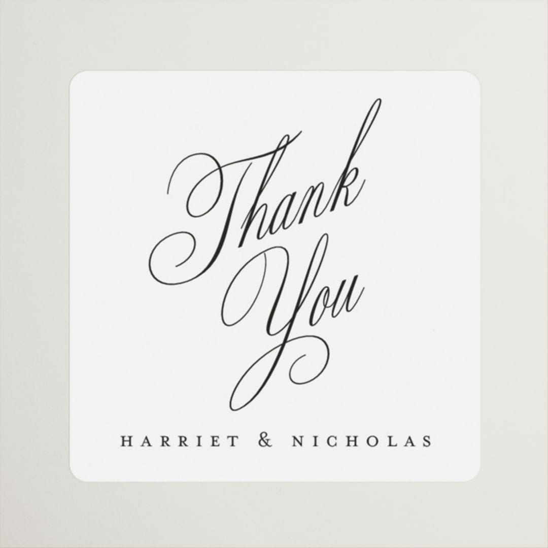 "Written with love" - Wedding Favor Stickers in Noir Slate by Ana de Sousa - Front