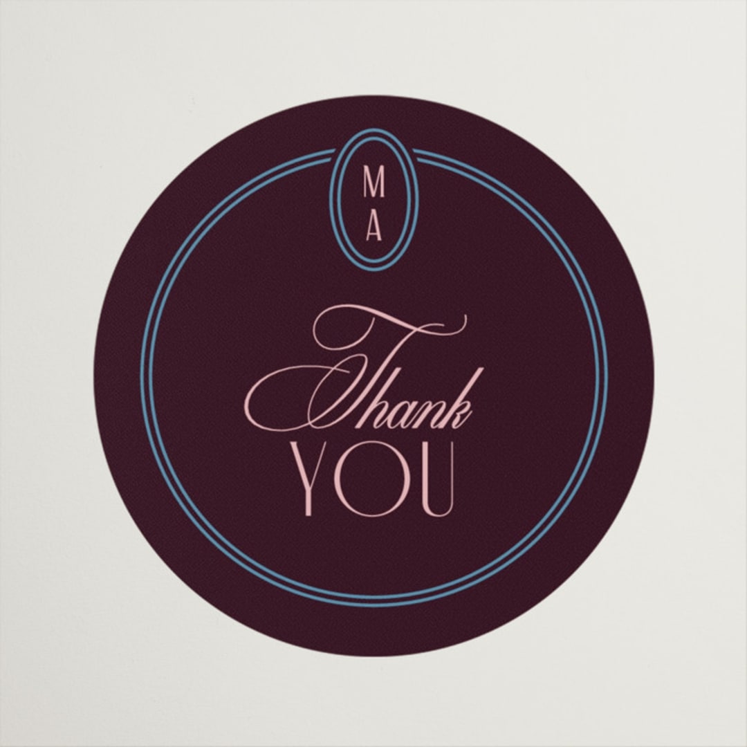 "sophisticate" - Wedding Favor Stickers in Plum by Owl and Toad - Front