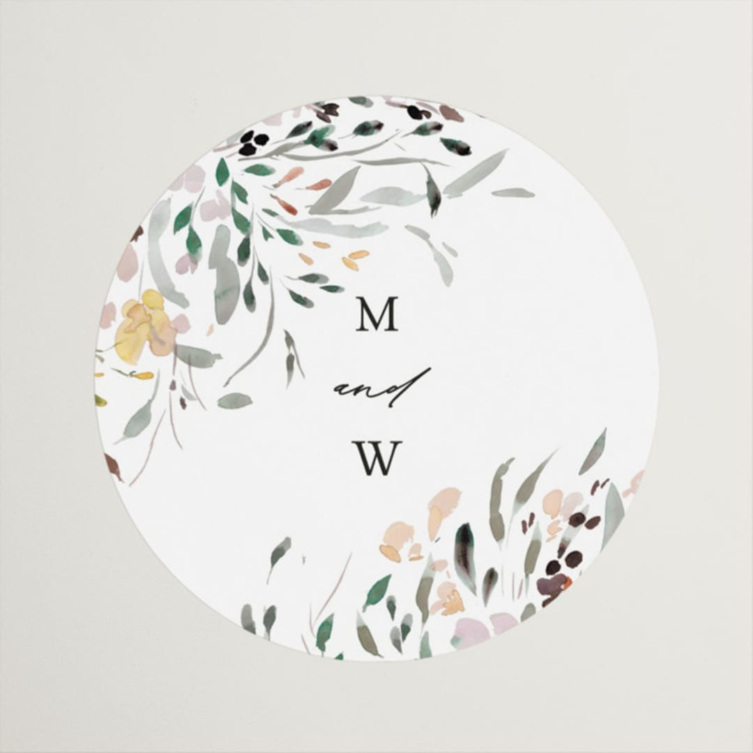 "Undone" - Wedding Favor Stickers in Garden by Itsy Belle Studio - Front