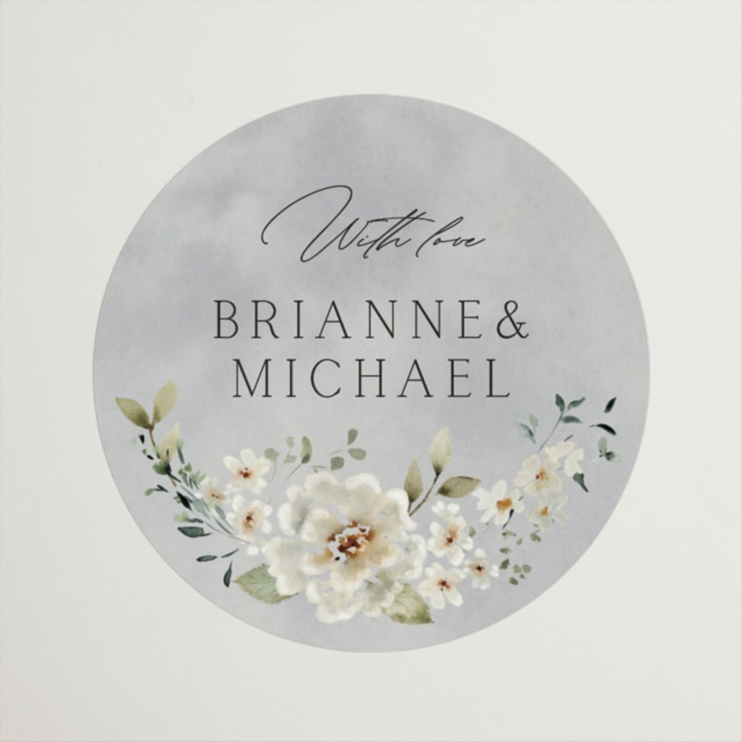 "Love Song" - Wedding Favor Stickers in Meadow by Petra Kern - Front